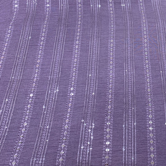 Slub Silk Embroidery Fabric