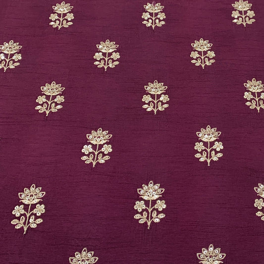 Slub Silk Embroidery Fabric