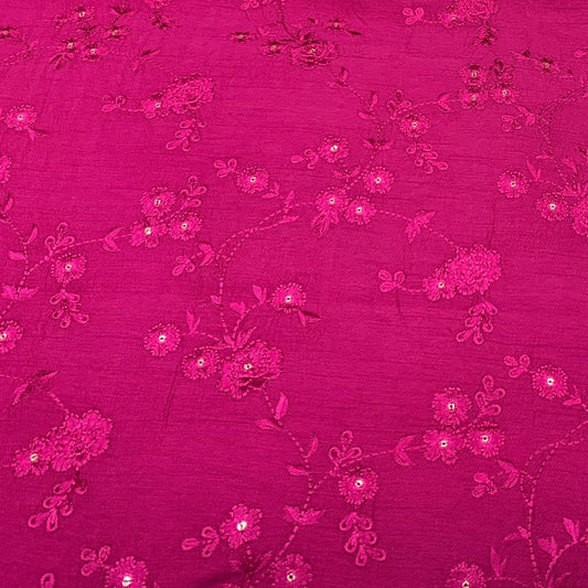 Slub Silk Embroidery Fabric