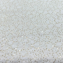 Off White Gold Georgette Jal Sequins Thread Embroidery
