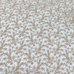 Off White Gold Raw Silk Thread Zari Embroidery