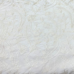 Slub Silk Embroidery Fabric