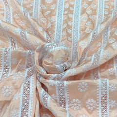 Peach Cutwork Cotton Embroidery
