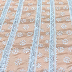 Peach Cutwork Cotton Embroidery