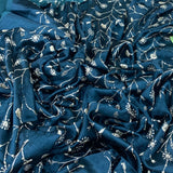 Blue Gajji Satin Embroidered Fabric