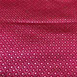 Pink Gajji Satin Embroidered Fabric