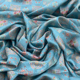 Linen Satin Printed Fabric