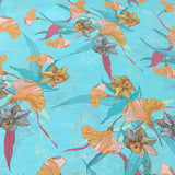 Linen Satin Printed Fabric