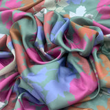 Linen Satin Printed Fabric