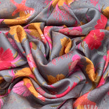 Linen Satin Printed Fabric