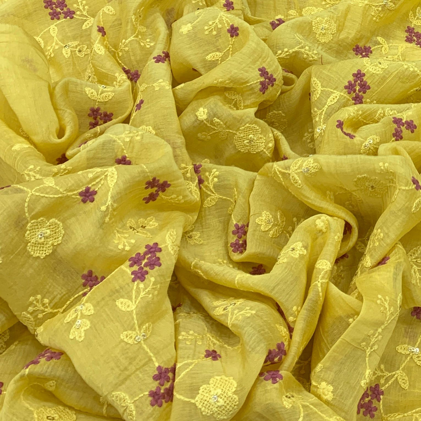 Chanderi Embroidery Fabric