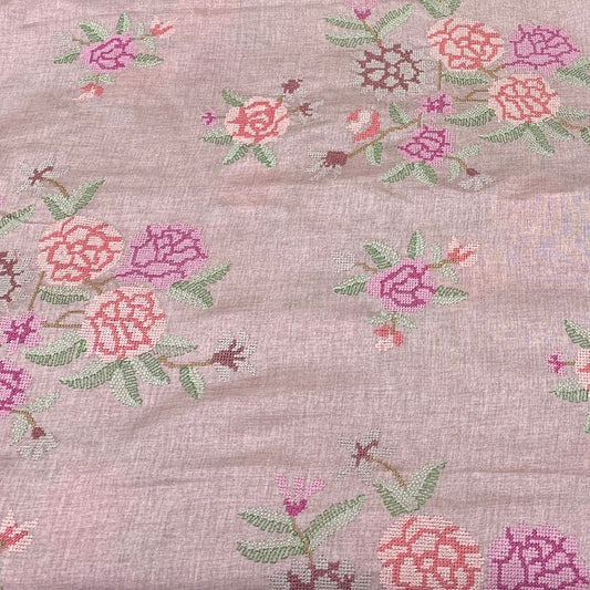 Tusser Silk Embroidery Fabric