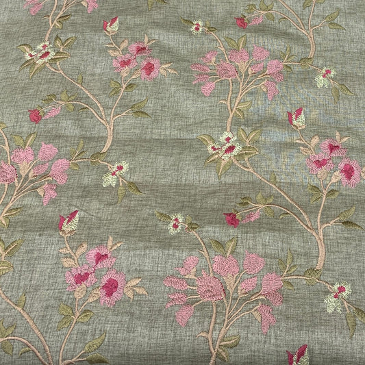 Tusser Silk Embroidery Fabric