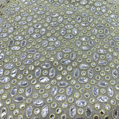 Light Yellow Gota Georgette Embroidery