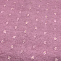 Light Onion Pink Flower Butti Slub Silk Embroidery