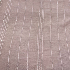 Light Onion Pink Embroidered Slub Silk