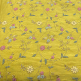 Embroidered slub silk