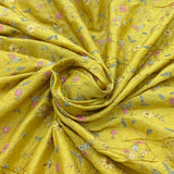 Embroidered slub silk