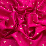 Pink Silk Brocade Meenakari Textured