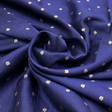 Navy Blue Silk Brocade Meenakari Textured