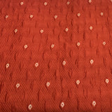 Rust Orange Silk Brocade Meenakari Textured