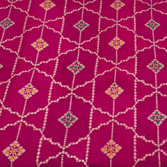 Rani Pink Dupion Silk Brocade Jal Meenakari