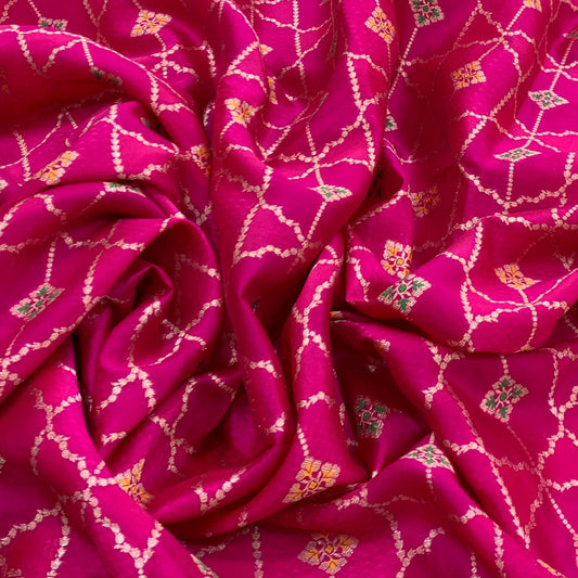 Pink Dupion Silk Brocade Jal Meenakari