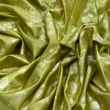 Lime green Silk Brocade