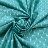 Aqua green Dupion Silk Brocade