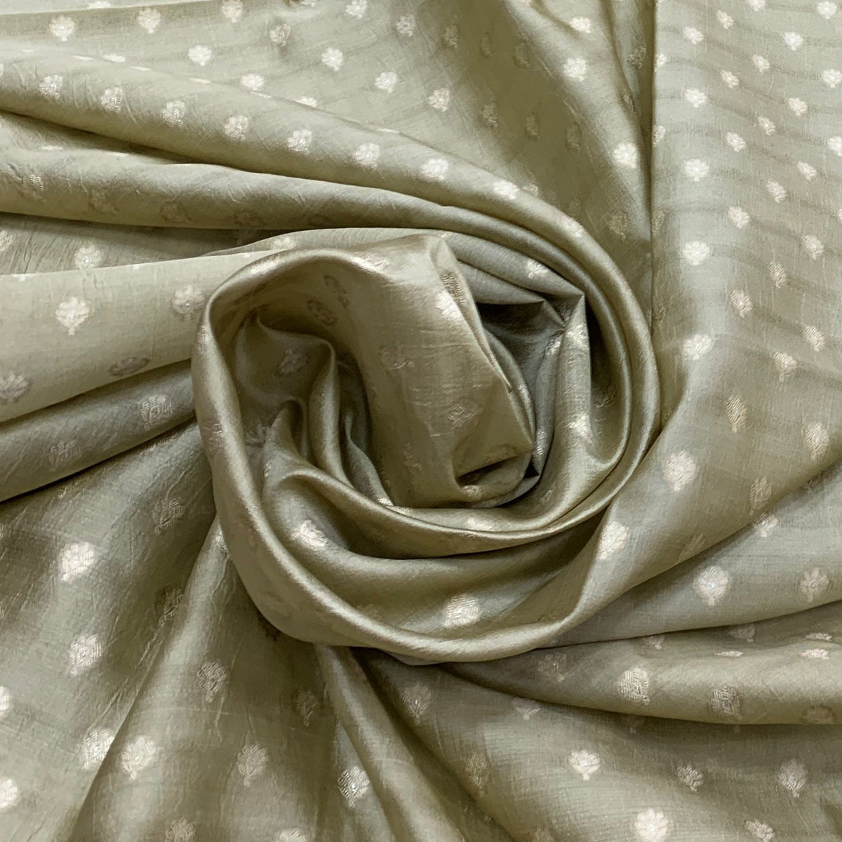 Light Green Dupion Silk Brocade