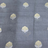 Light Grey Dupion Silk Brocade