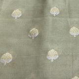 Lite Green  Dupion Silk Brocade