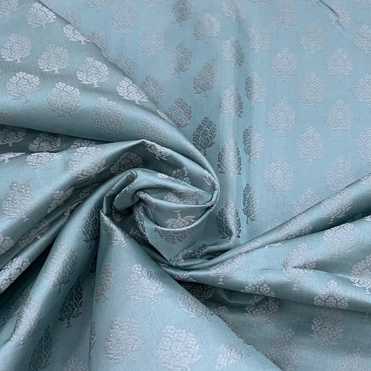 Pastel blue Silk Brocade