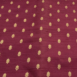 Maroon Raw Silk Brocade