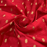 Red Raw Silk Brocade