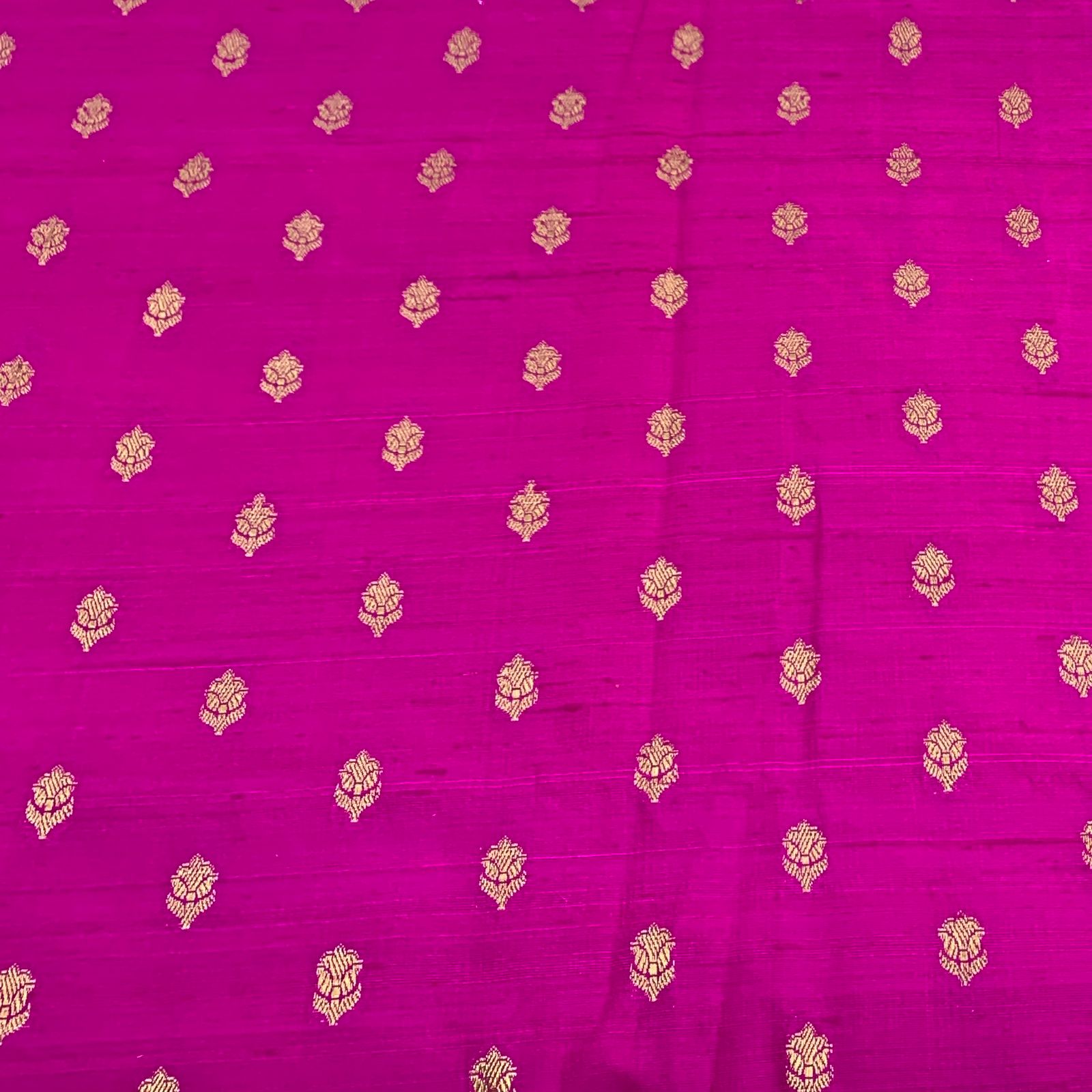 Bright Pink Raw Silk Brocade