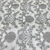 White Raw Silk Brocade