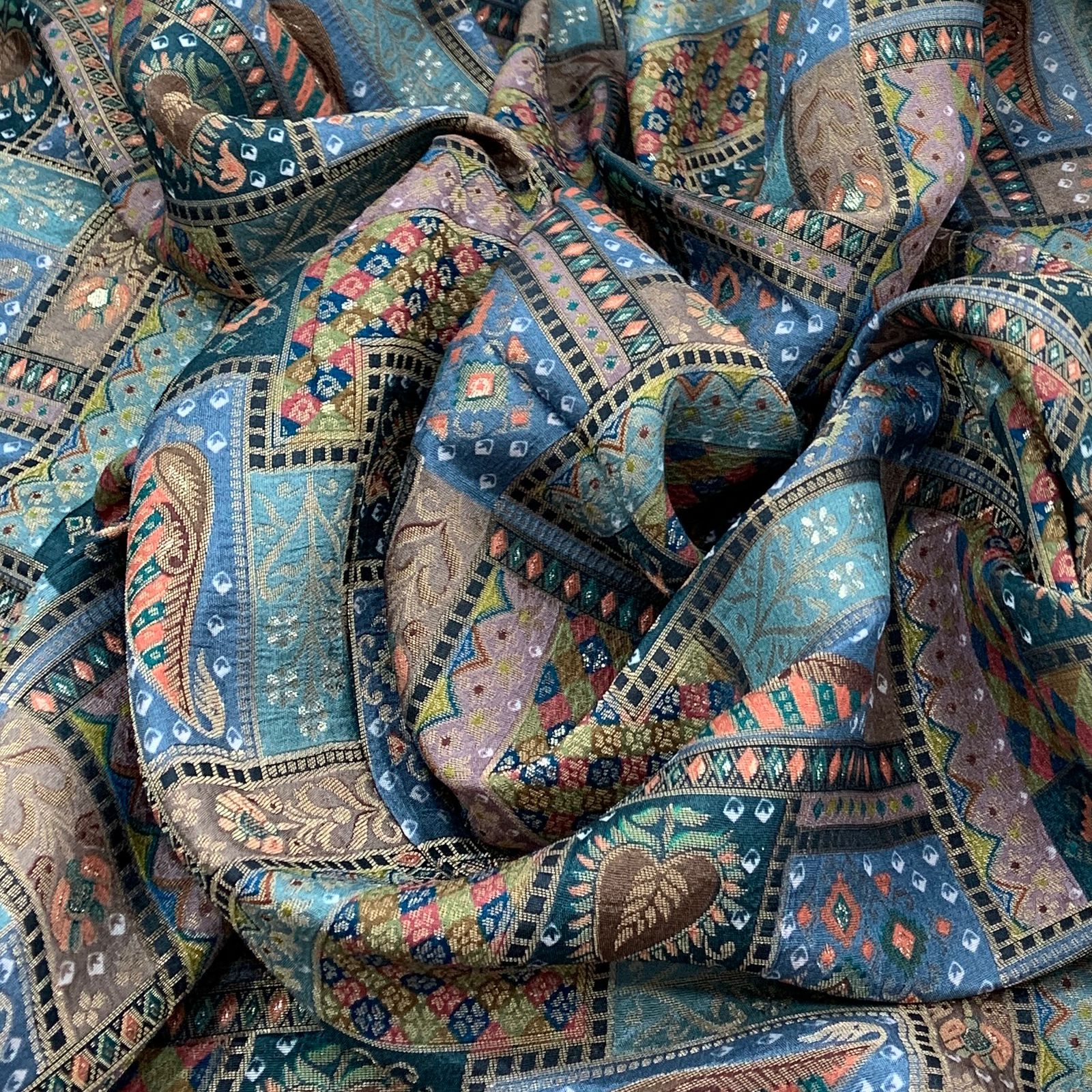 Multi Colour Silk Brocade