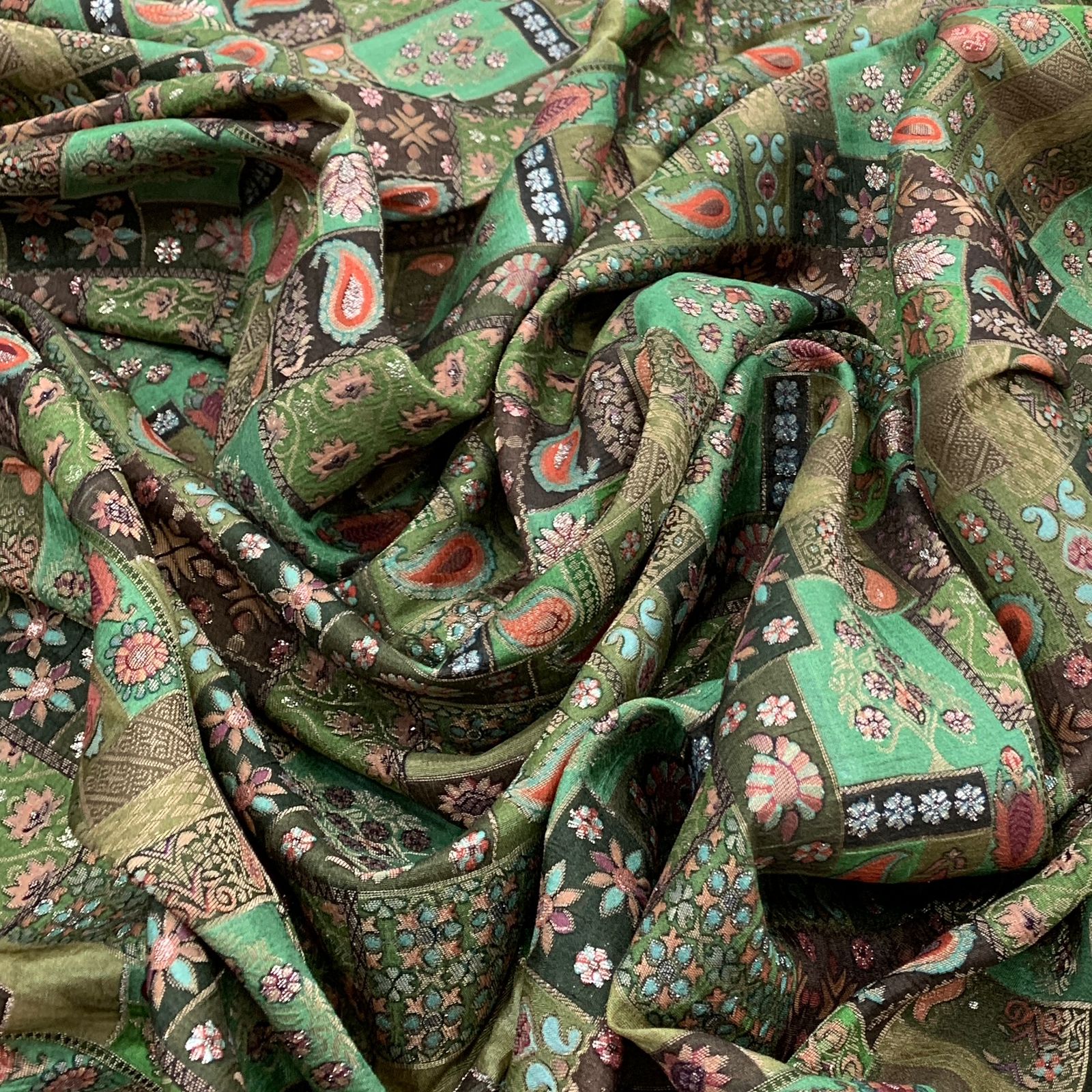 Multi Colour Silk Brocade