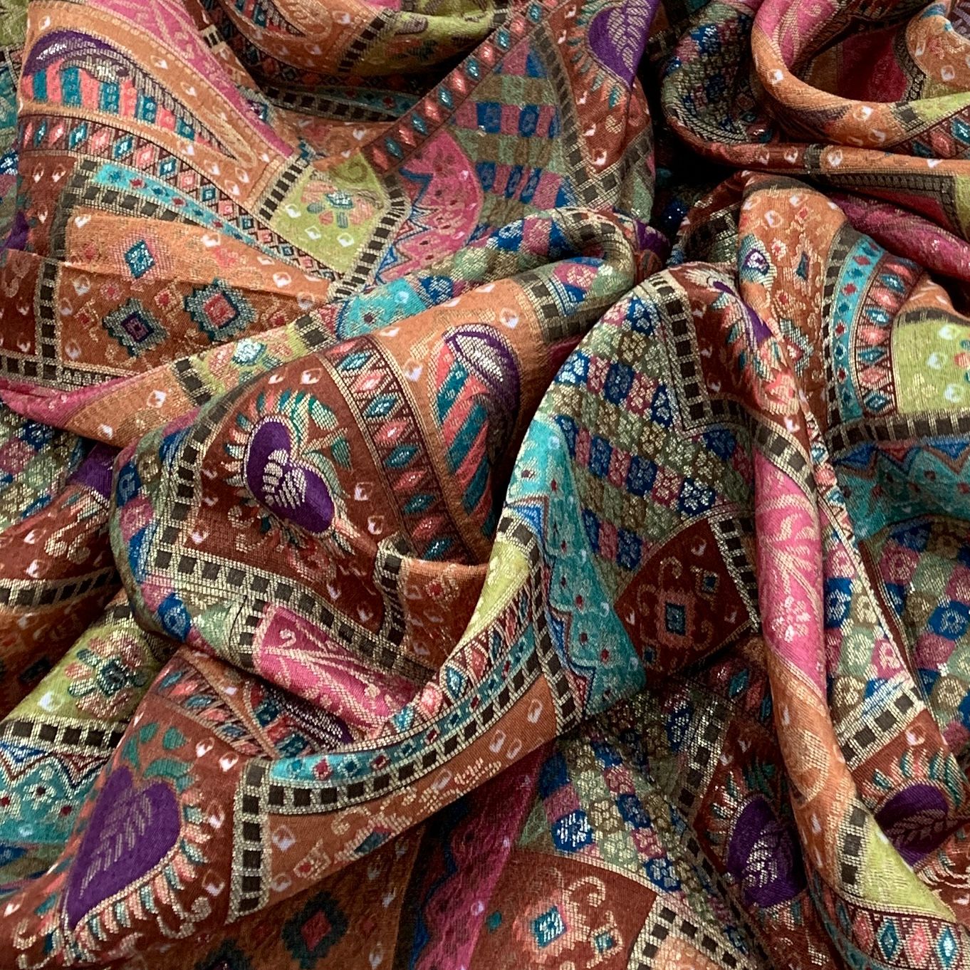 Multi Colour Silk Brocade