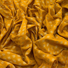 Yellow Floral Butti Silk Brocade