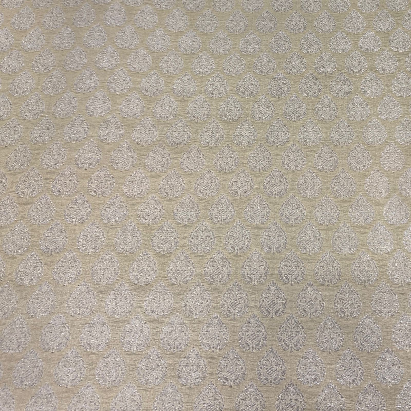 Beige Pure Silk Brocade