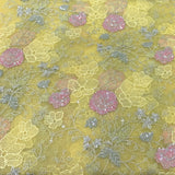 Yellow Pure Organza Embroidery