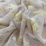 Pink Pure Organza Embroidery