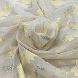 Yellow Pure Organza Embroidery