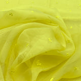 Lime Green Pure Organza Embroidery