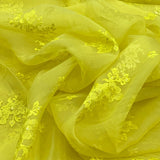 Lime Green Pure Organza Embroidery