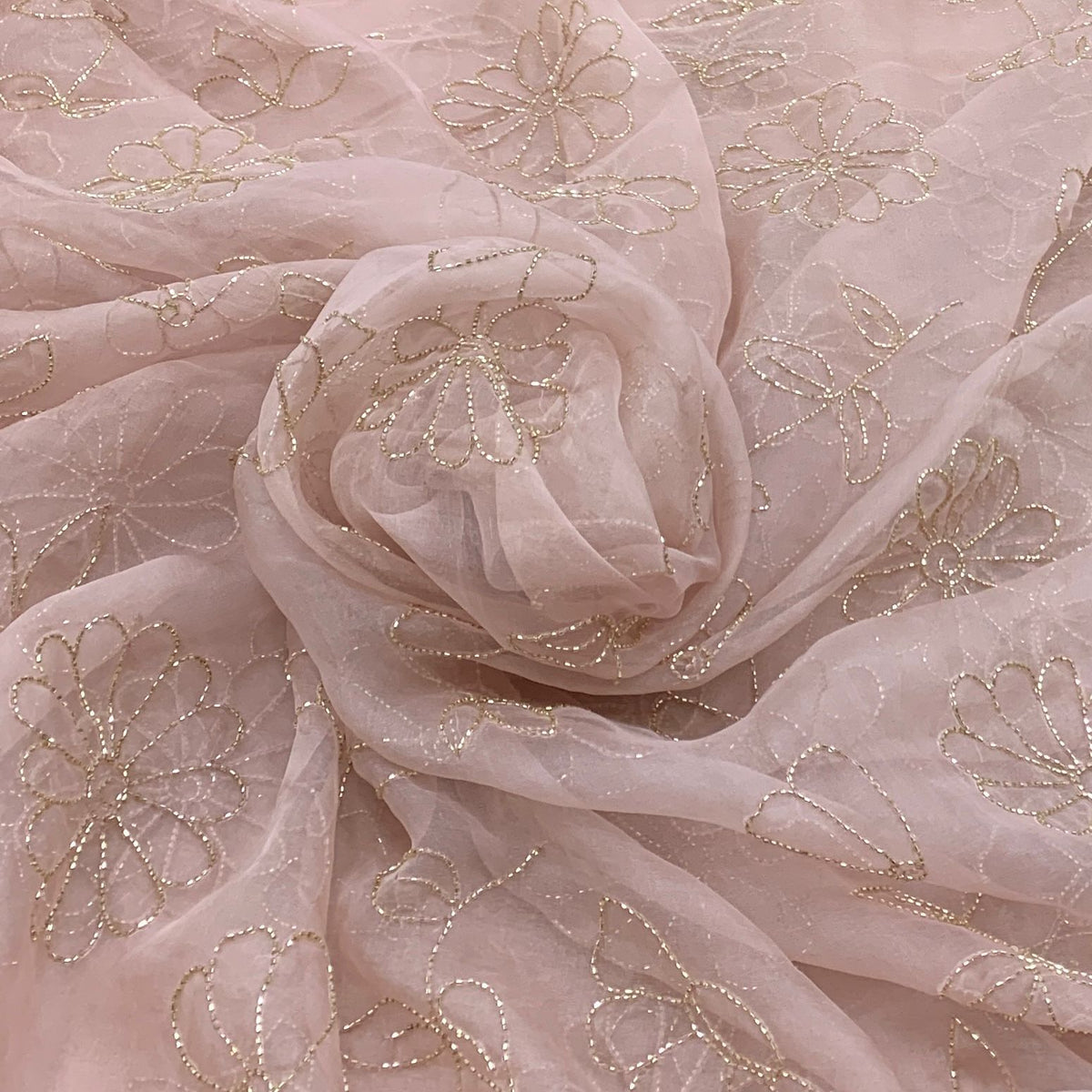 Pink Pure Organza Cut Dana Work