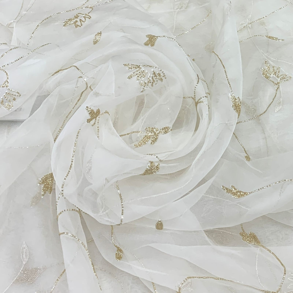 White Pure Organza Embroidery