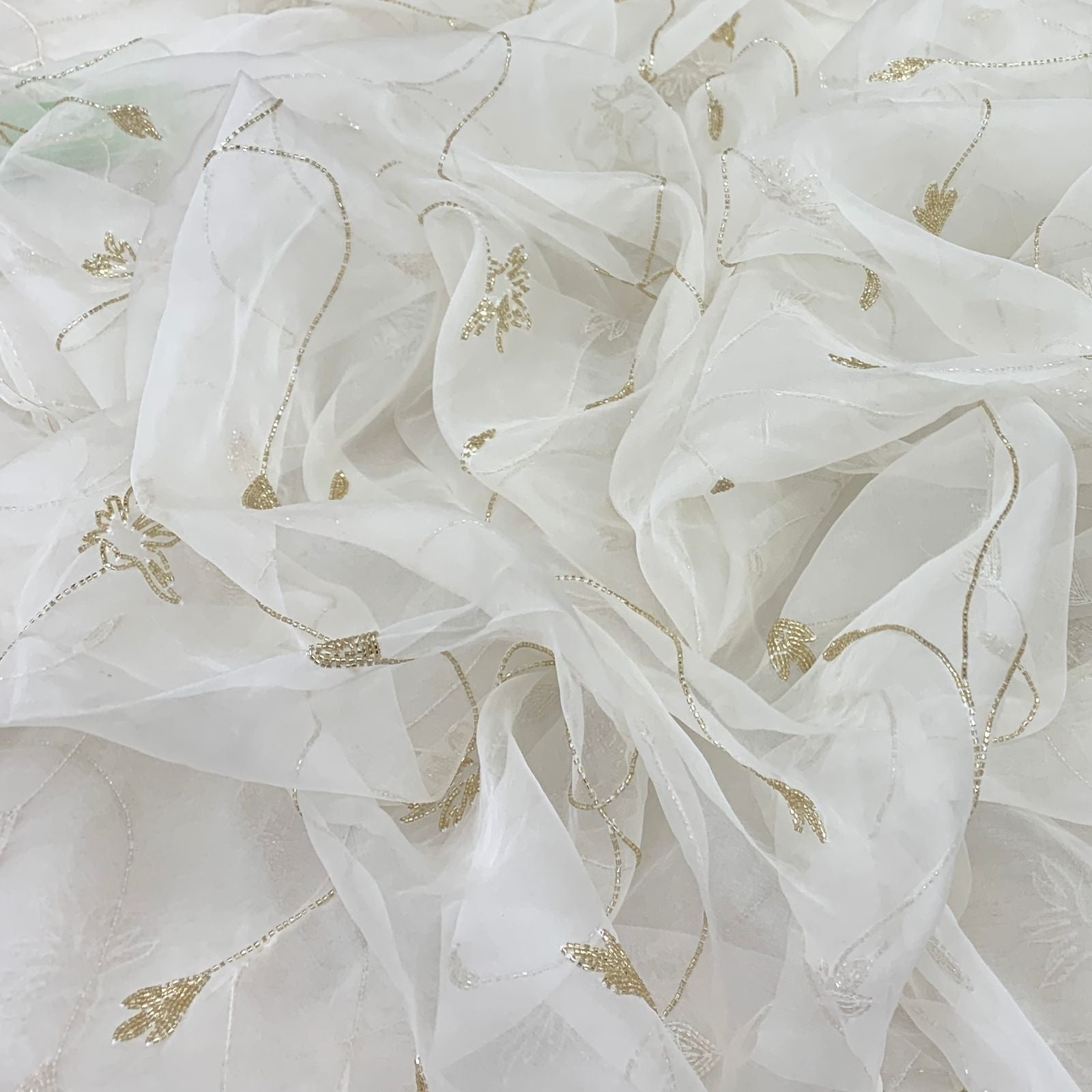 White Pure Organza Embroidery